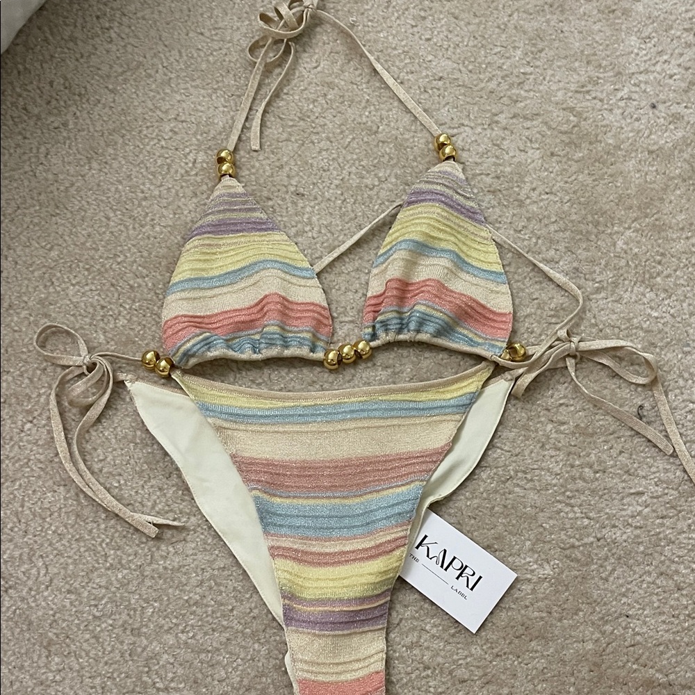 Kapri Multicolor Striped Bikini